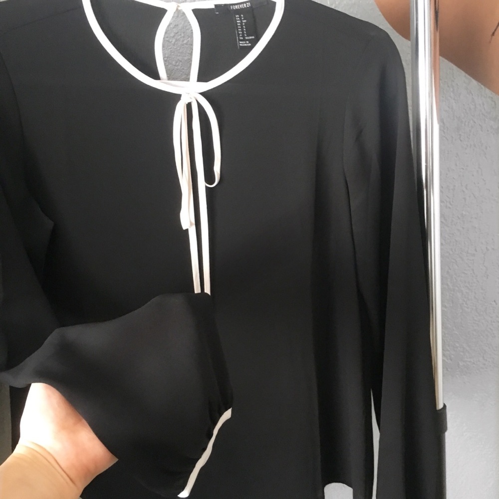 Faux lace up blouse